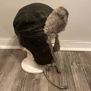 Paul Leinburd Crowncap Aviator Trapper  Leather fur hat 🎩 Unisex